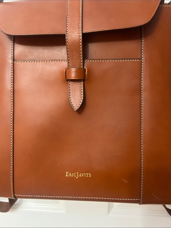 Eric Javits Chestnut Brown Italian Leather Backpack
